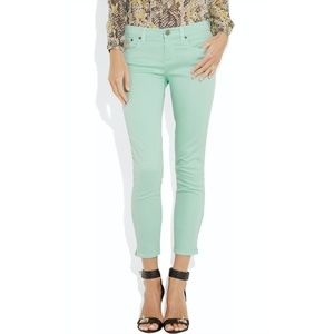 J.Crew Ankle Zip Toothpick Jeans in Spearmint, 24